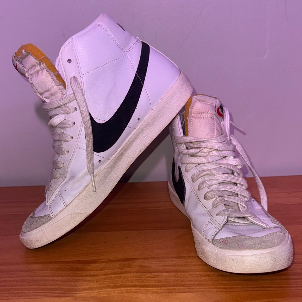 Nike White and Black High-Top Sneakers